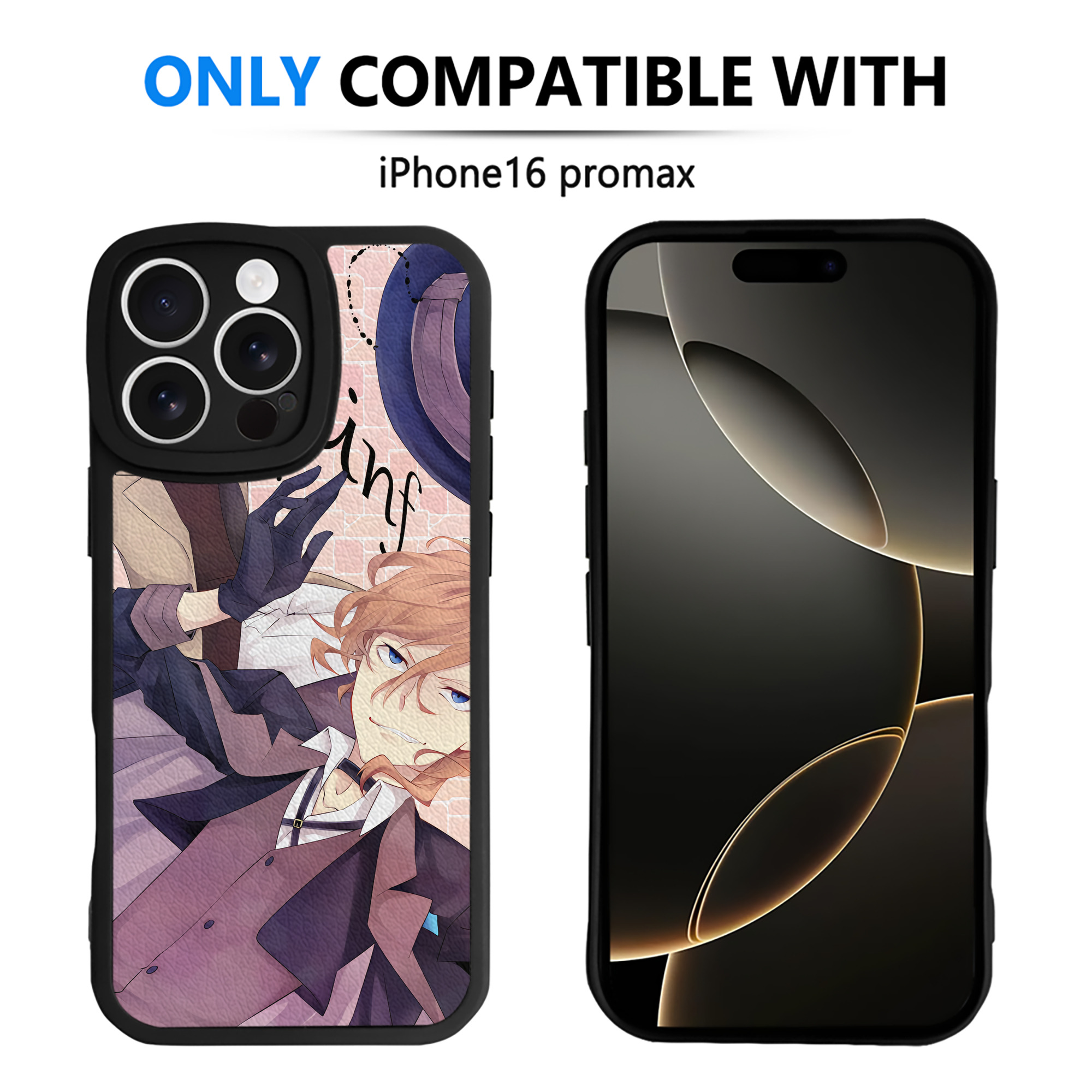 （画像用） 文豪ストレイドッグス Bungo Stray Dogs 【iPhone 16シリーズ対応】シリコンスマホケース（レザー調） 材質：シリコン
